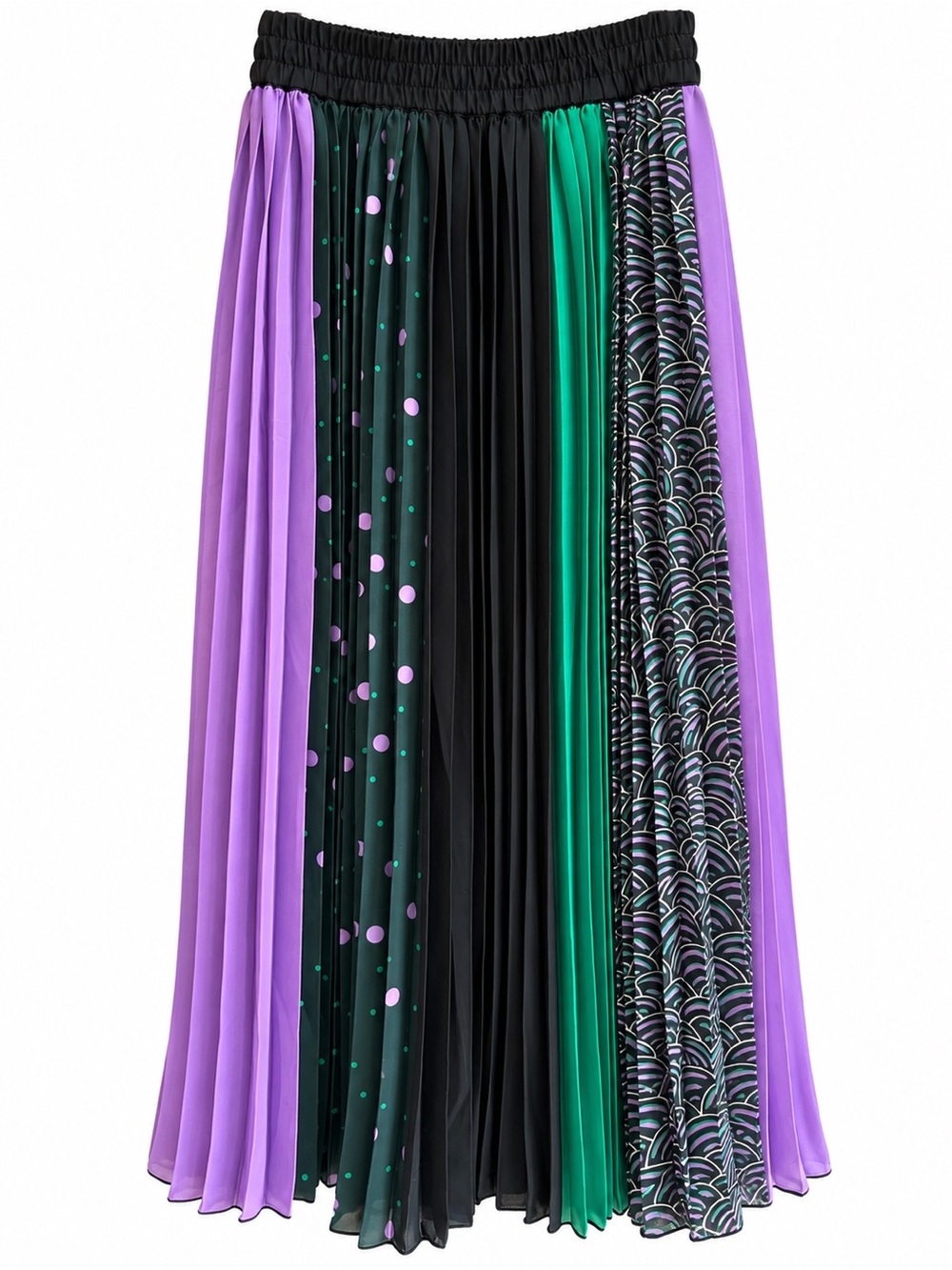 Kate Spade New York Colorblock Pleated Midi Skirt XS